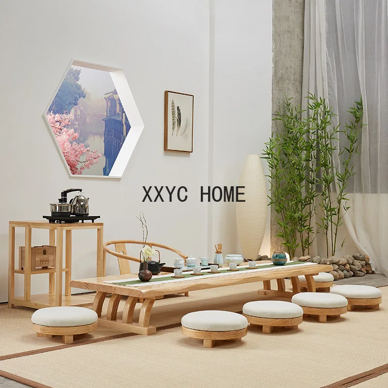 

Living Room Small Tea Table Tatami Tea Table Hotel New Chinese Solid Wood Zen Coffee Table Desk