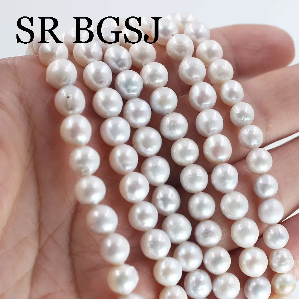 

7-9mm Reborn Edison Real Natural Pearl Freshwater Loose Perles For DIY Craft Bracelet Necklace Jewelry Making 15"