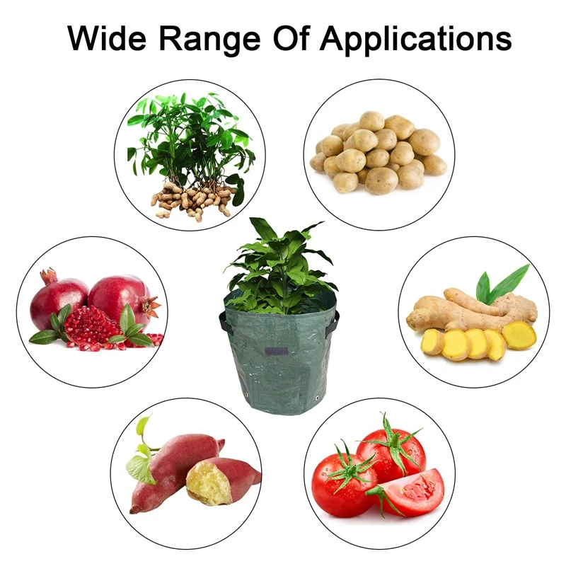7/10 Gallon Potato Grow Bag with Flap and Handle PE Vegetable Thickened Growing Bag Vegetable Onion Plant Bag Outdoor Garden Pot