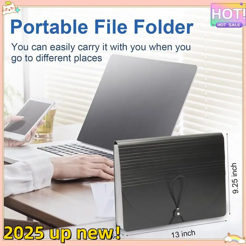 Classy-24 Pockets Expanding File Folder With Blank Labels, File Organizer With Expandable Cover, Accordion File Organizer