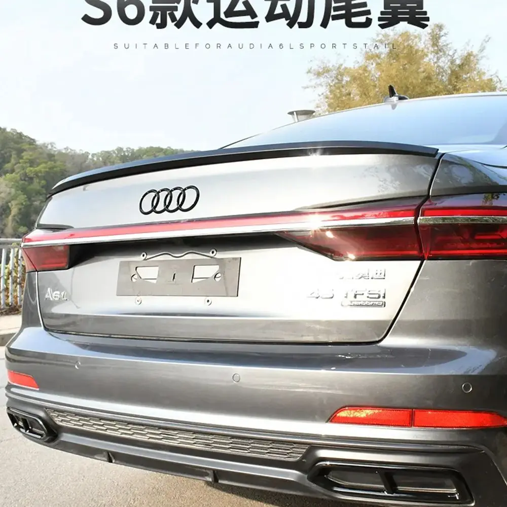 for Audi A6 S6 2019-2021 high quality abs spoiler sports free punching 3m glue car decoration accessories