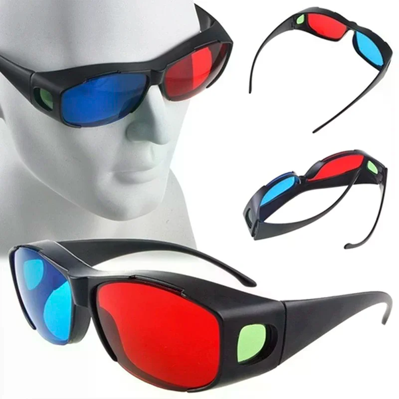 Hot sale 1PC Red Blue 3D Glasses Black Frame For Dimensional Anaglyph TV Movie DVD Game