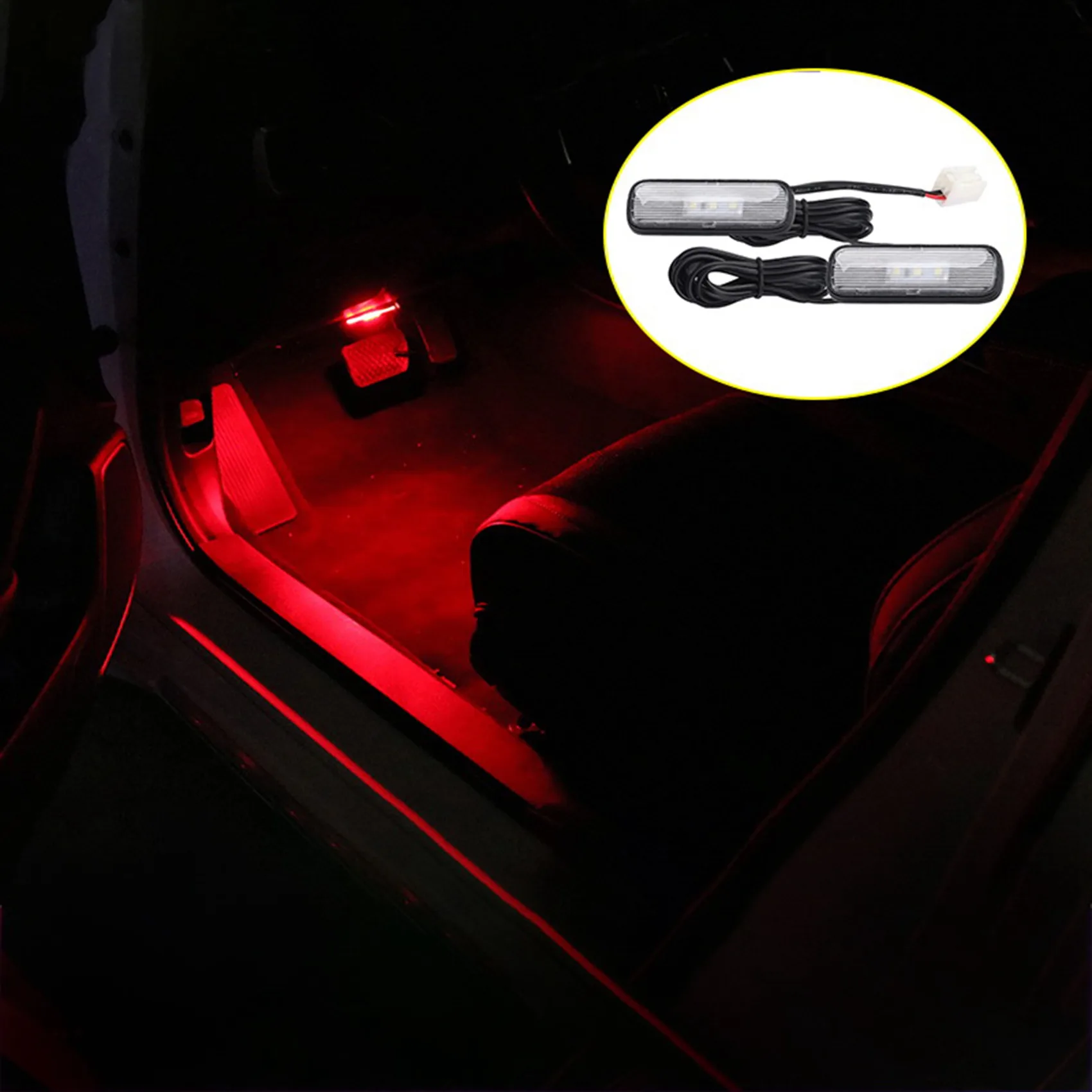 

2PCS Car Light LED Interior Atmosphere Light Decoration Lamp Ambient Foot Light for Honda Civic 10Th 2018-2020 Red