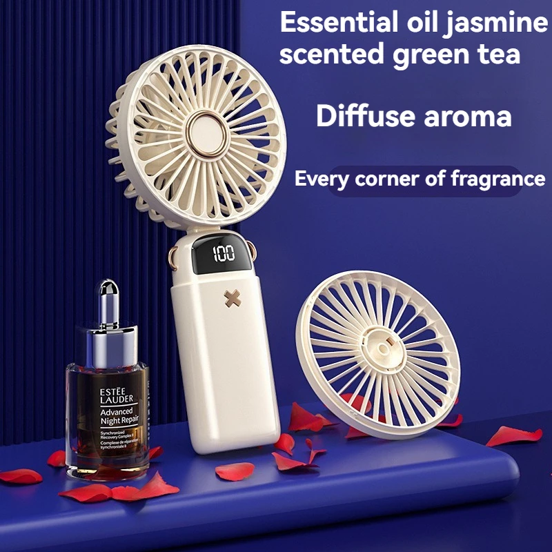 2025 مروحة جديدة قابلة للطي ومحمولة على الحائط، شاشة رقمية، للاستخدام الداخلي/الخارجي، أداة تبريد سطح المكتب المكتبي