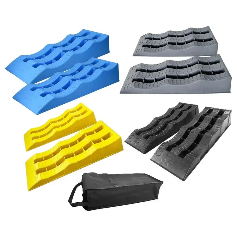 2Pcs RV Leveling Ramps Anti-Skid Campers Tire Wheel Chocks Car Leveling Blocks Lightweight Curb Ramps Heavy Duty Threshold Ramp