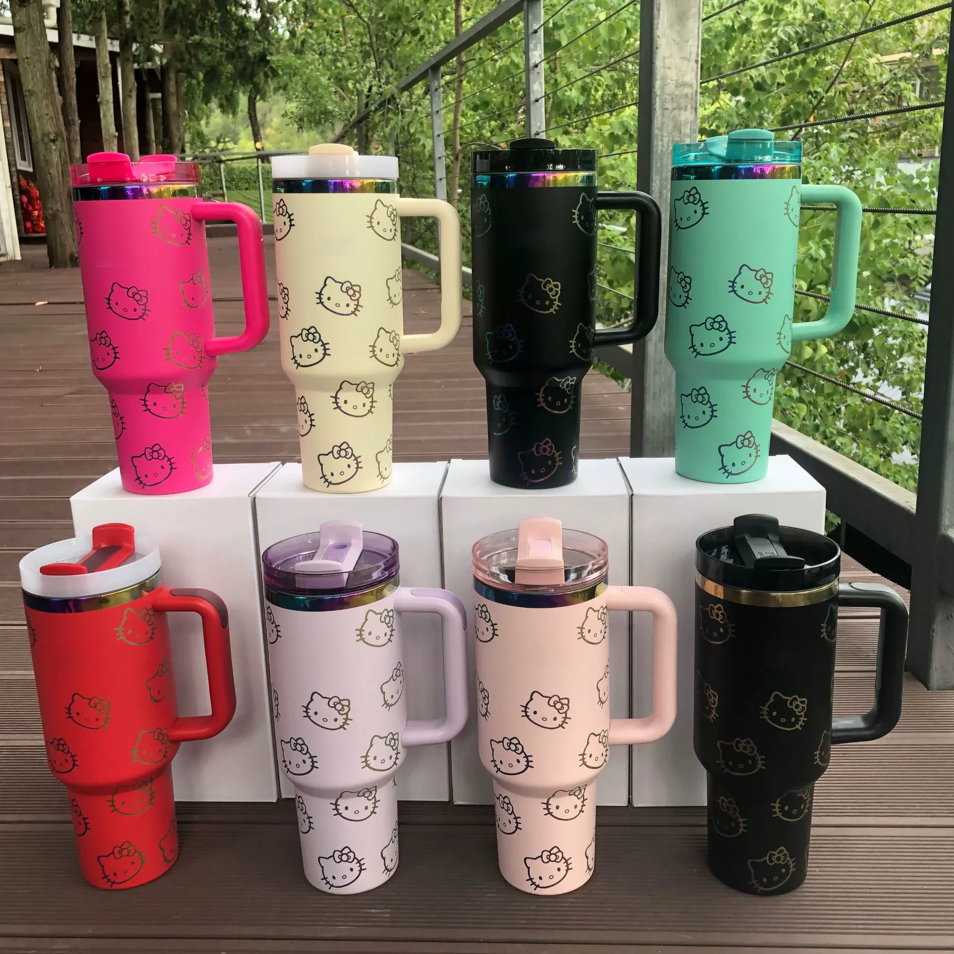 

Thermal Coffee Cute kitty Cup with Straw Stainless Steel Vacuum Insulated Tumbler 40oz Thermal Iced Travel Cup for Outdoor