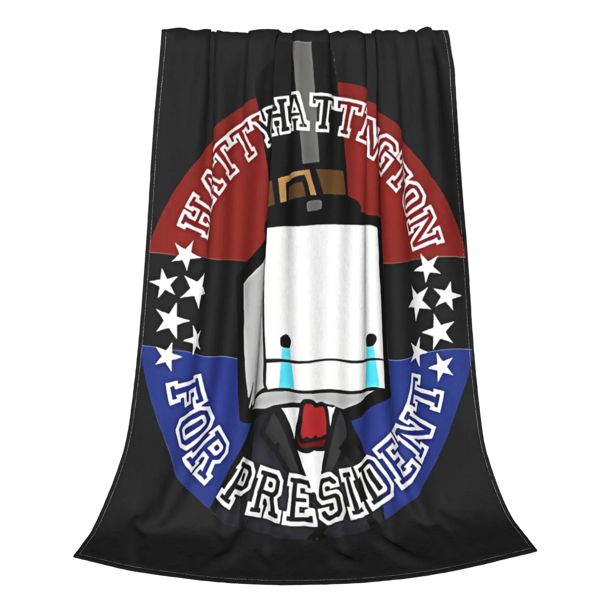 1PC Home Cute Room Decor Top Hat Block Head Blanket Throw Blanket BattleBlock Theater Novelty Warm Blanket All Season