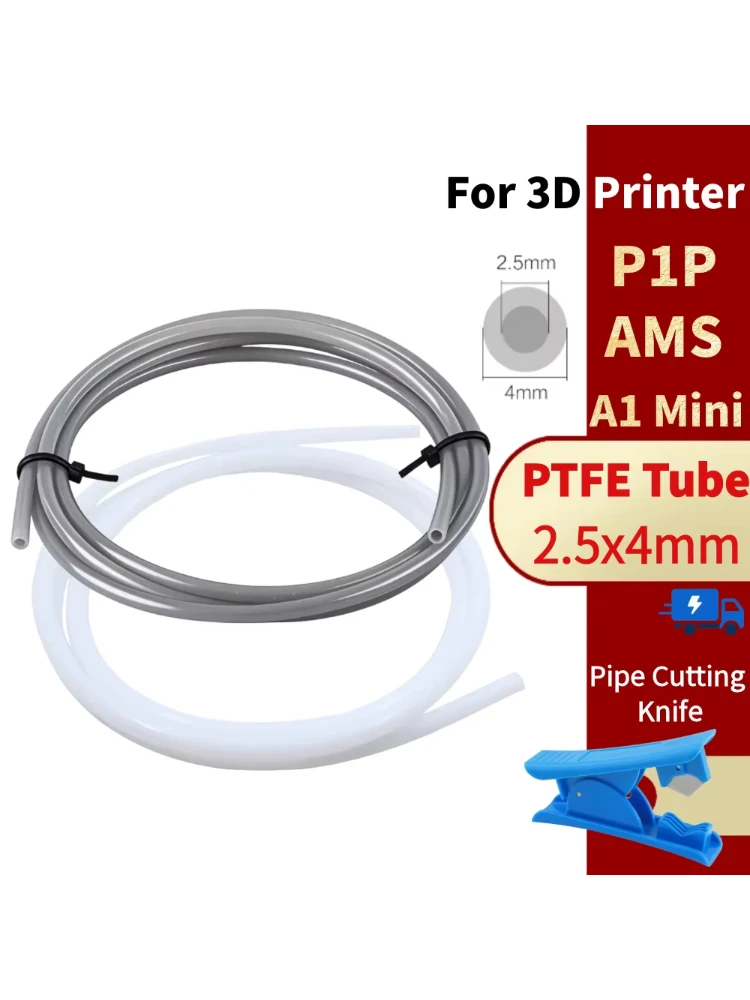 Für Bambu Lab P1P AMS A1 Mini 3D-Drucker PTFE-Schlauch Teflon-Bowden-Extruder 1,75mm ID2,5mm OD4mm Bambulab 3D-Filament-Teile