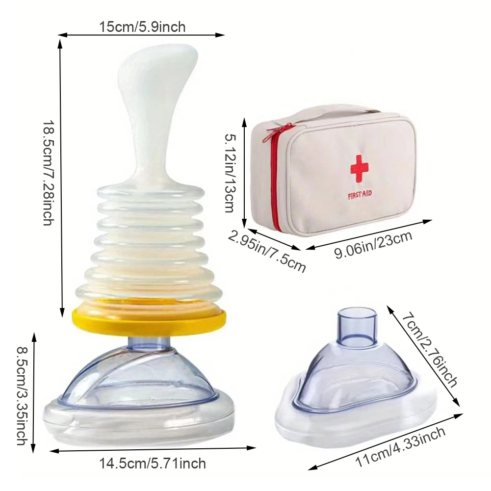 3pcs Breathing Training Device Lung Respiratory First Aid Kit Emergency Choking Rescue Device Anti-suffocation Choking Device