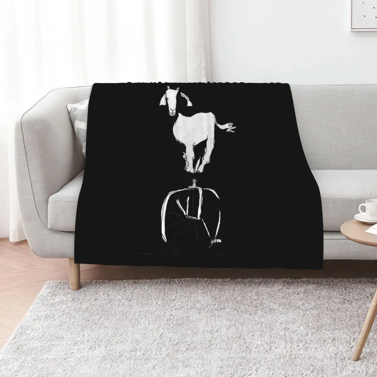 

Goat On A Unicycle Funny Circus Animal Lovers Throw Blanket Summer Cool Breathable Blanket for Sleeping