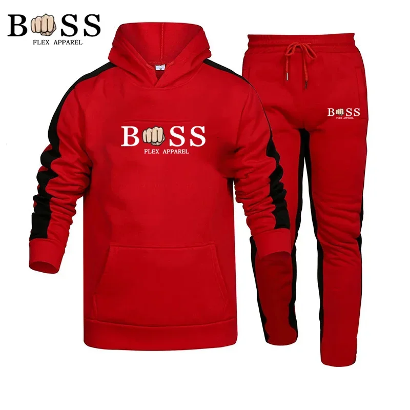 Men and Women Sets Tracksuit Hoodie Sweatshirt and Sweatpants 2-piece Set Fitness Gym Running Set Spring Jogging Sportswear Suit