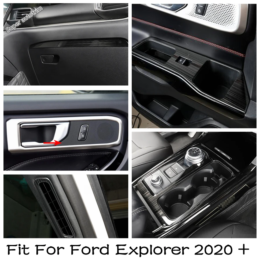 

AC Vent / Loudspeaker / Central Control Strip / Gearbox Cover Trim Black Fit For Ford Explorer 2020 - 2023 Interior Refit Kit