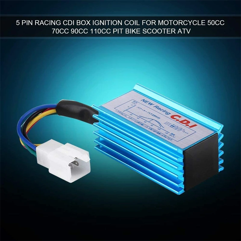 Blue Racing AC CDI Ignition Box 5-pinowy cewka zapłonowa do ATV Quad Pit Dirt Bike Go Kart Mope Scooter Motorcycle 50cc 110cc 125