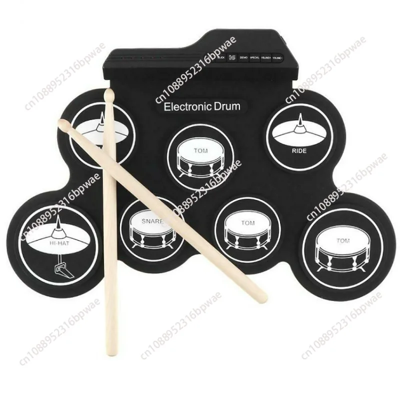 

Ручной рулон электронный барабан ударный инструмент портативный силиконовый ручной рулон джазовый барабан