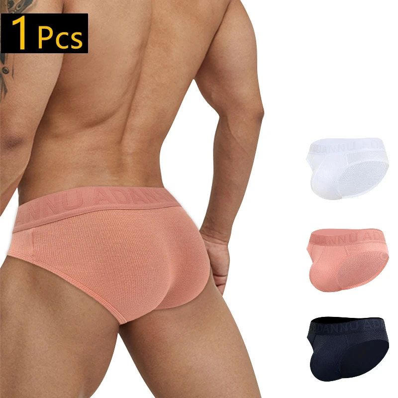 

ADANNU Men Underwear Bikini Briefs Modal Fashion Breathable Lingerie Panties Male High Fork Underpants Underpants AD768