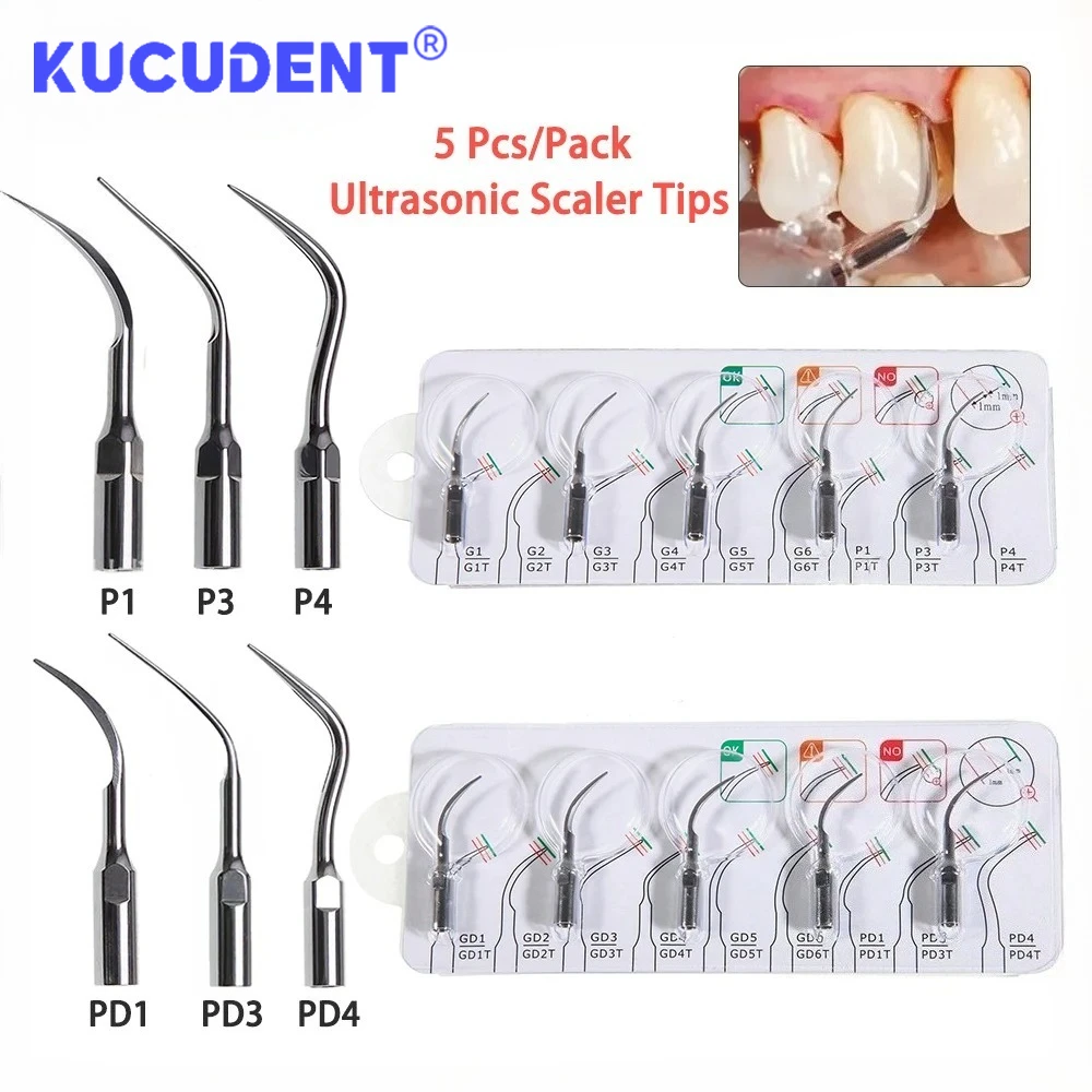 Image of 5 Stück Dental-Ultraschall-Scaler-Spitzen für Endodontie und Parodontologie, Scaling-Spitzen P1 P3 P4 PD1 PD3 PD4, passend für EMS SATELEC DTE