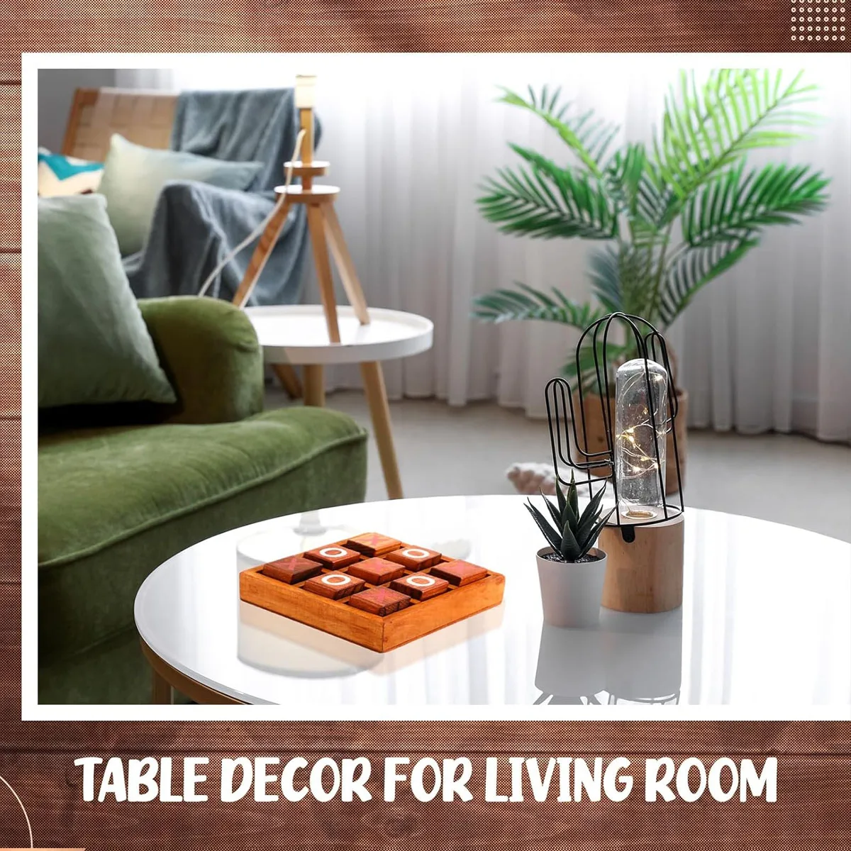 New Wooden Blocks (L) Tic Tac Toe Board Game Perfect For Home And Adult Gaming Nights Coffee Table Decorations And Unique Gifts