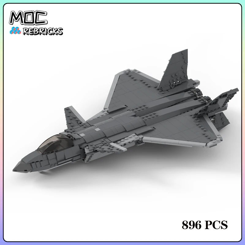 

Military Equipment 5th Generation Fighter Chinese Air Force J-20 MOC Building Block Assemble Kit Model DIY Display Toys Gifts