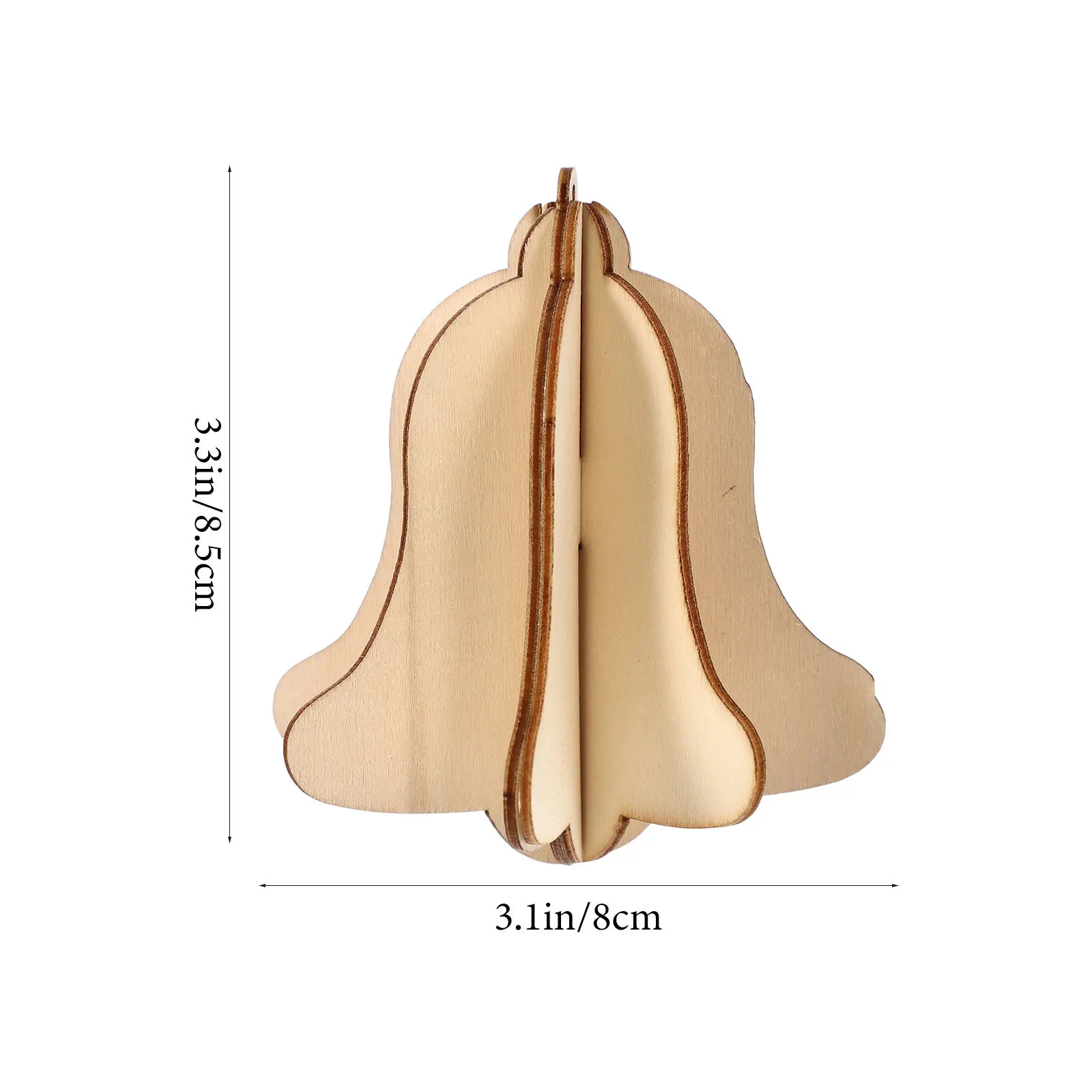 

6Pcs Wooden Xmas Hanging Ornaments Unfinished 3D DIY Christmas Tree Pendants Xmas Tree Decor Party Decorations