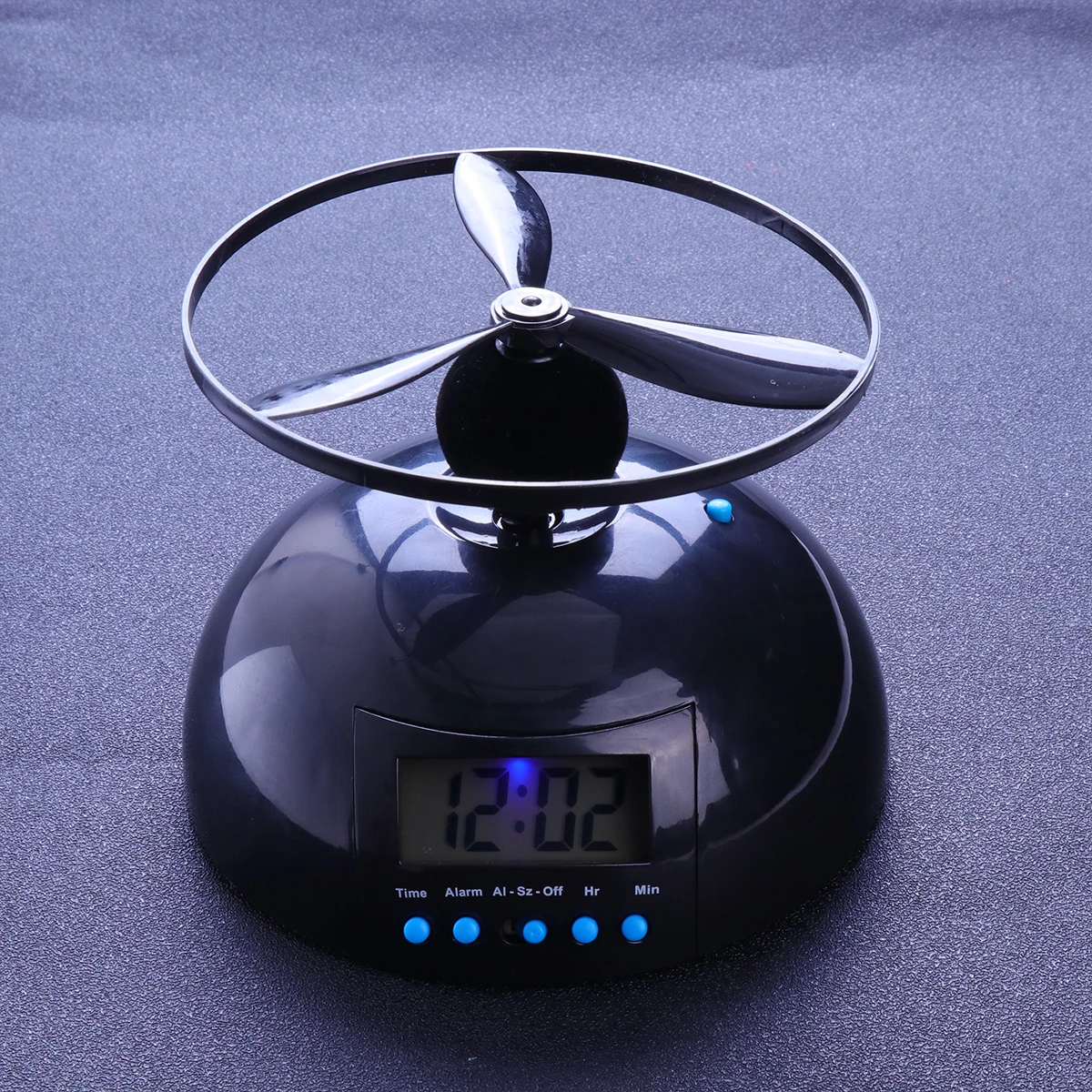 

Flying Alarm Clock Digital Lazy Helicopter Annoying Screw Propeller Black Loud LED Screen Snooze Function Blue Lighting Manual