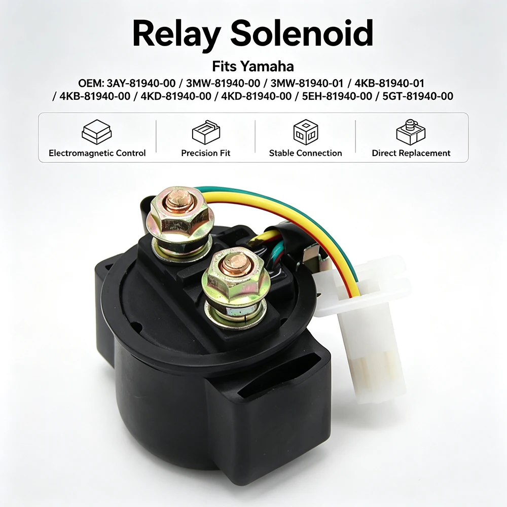 Starter Relay Solenoid For Yamaha YFA125 Breeze 125 YFP350 Terrapro YFB250 Timberwolf 250 2x4 YFM50 Raptor 50