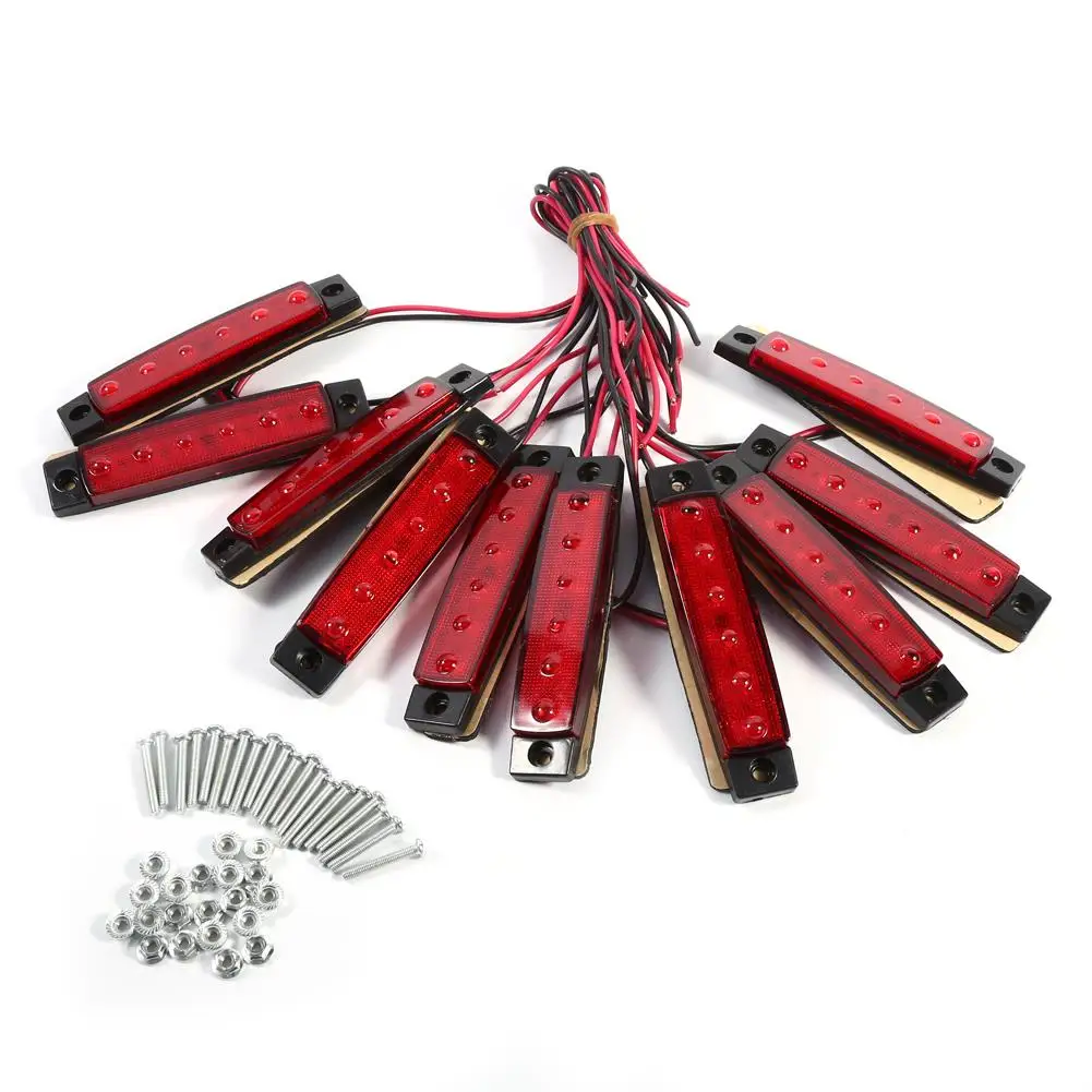 

10x 6 AUTO LED trailer indicator Side Marker Bus Clearance Lamp 24V Rear lights external Lights for truck Van for caravan RV for