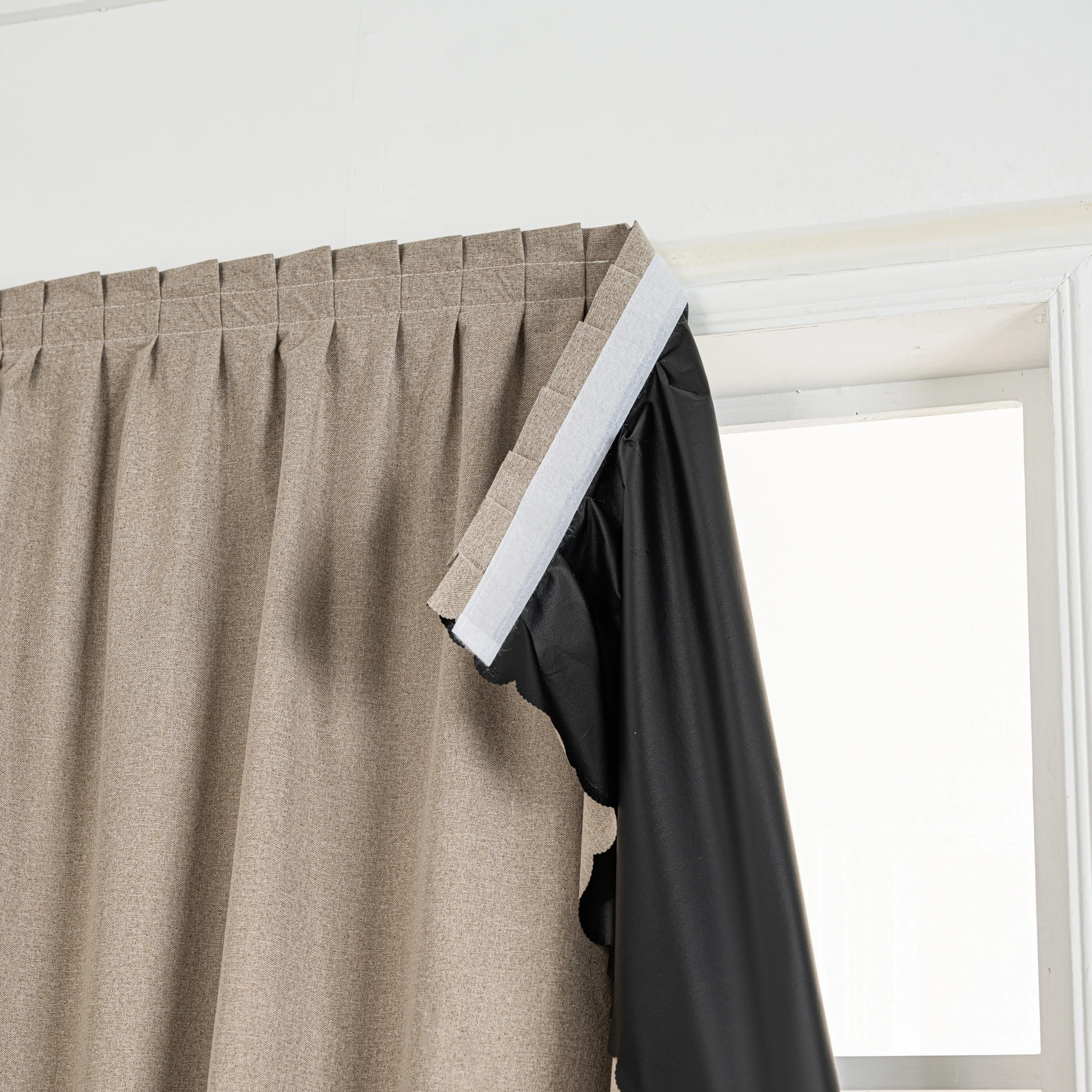 Moderne, minimalistische Polyestervorhänge, staubdicht, isoliert, UV-Schutz, selbstklebende Installation, Wohnzimmer, Schlafzimmer
