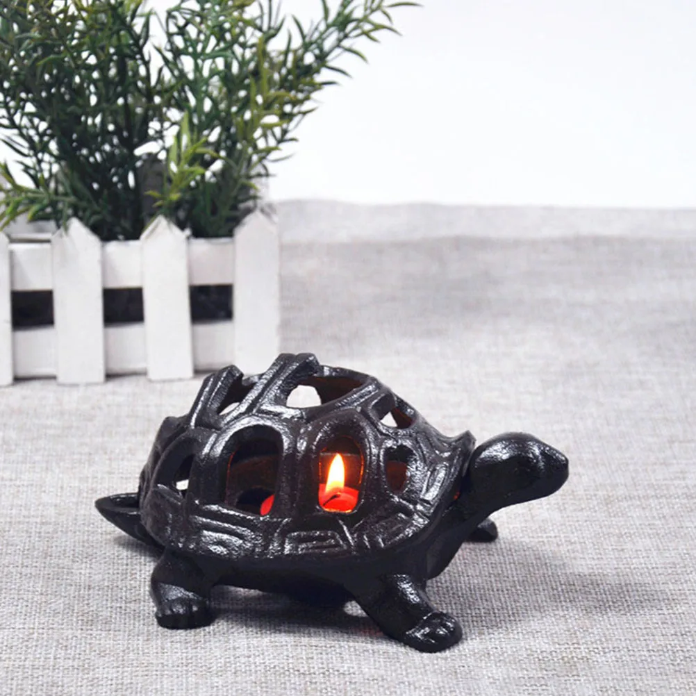 

Cast Iron Turtle Candlestick Holder Creative Decorative Stand for Home Desk Table Centerpiece Display