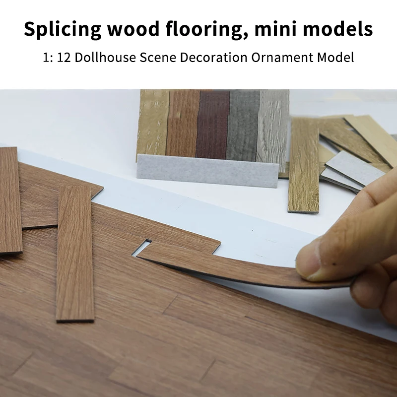

● 10 шт. миниатюрных деревянных напольных плиток для кукольного домика, мебель для кукольного домика 1:12, декор для стен и пола