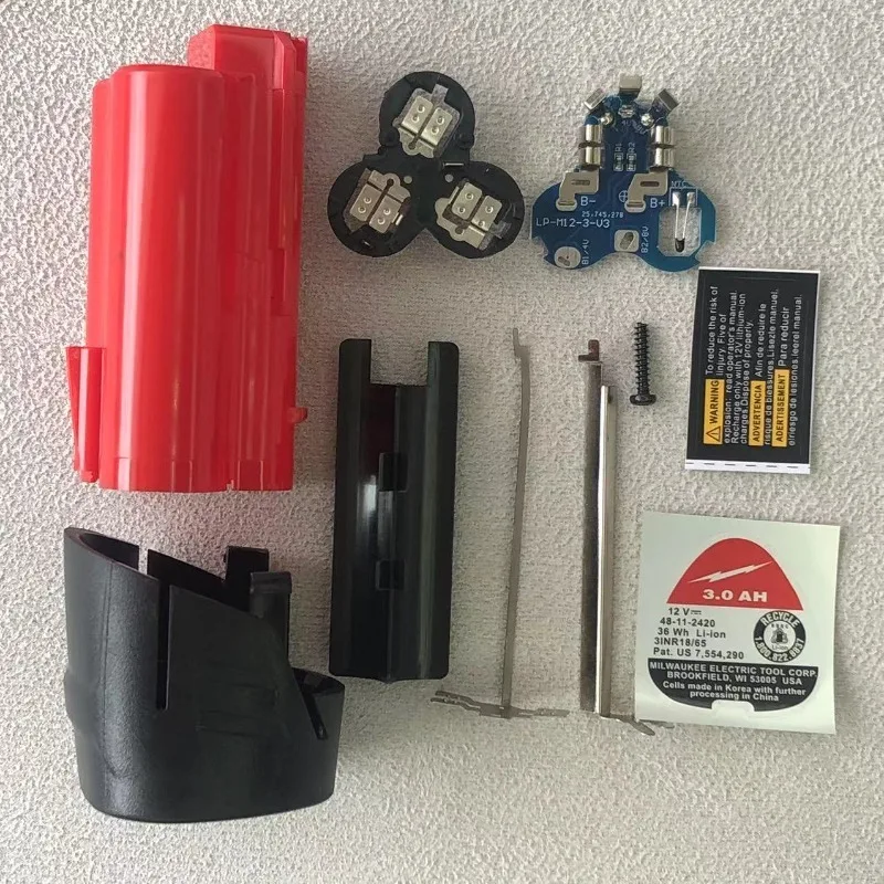 For Milwaukee M12 Battery Kit 12V 3-cell Kit Battery Housing Protective Board Material DIY Accessory Batteries Assembly Box