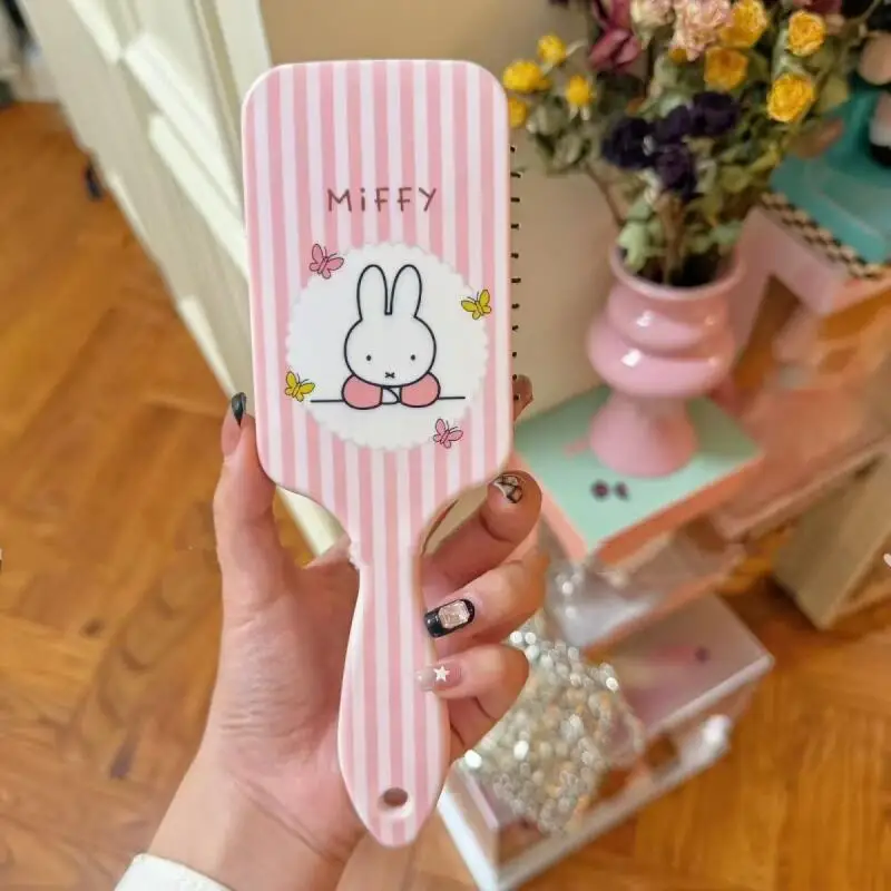 Cute Pink Miffy Comb Multi Functional Scalp Massage Comb Japanese Square Household Cartoon Creative Gifts Around Little Rabbit