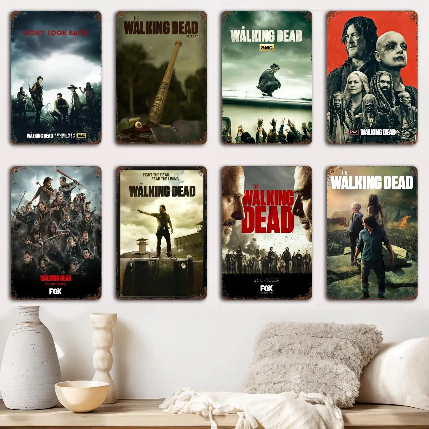 the walking dead Metal Signs wall decor Vintage Tin Signs Captain Metal Poster Decor for Bar Pub Club Wall Decoration