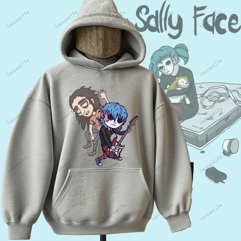 Sally Face Sudadera con capucha Juego de terror y misterio Sally Face Sudadera Bolsillo Cordón ajustable Estilo creativo Sudadera con capucha