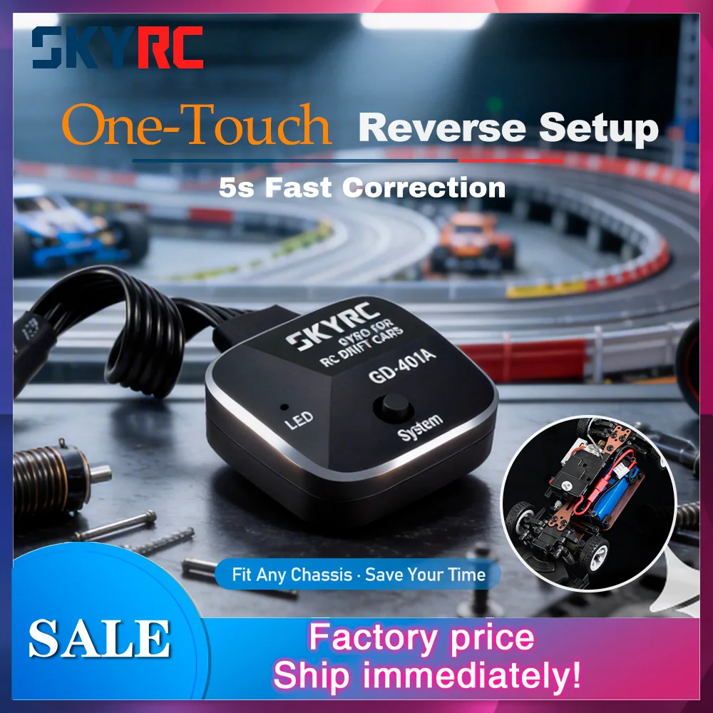 SkyRC GD-401A Drift Gyro for RC Cars with 9 Preset Curves & One-Touch Reverse
