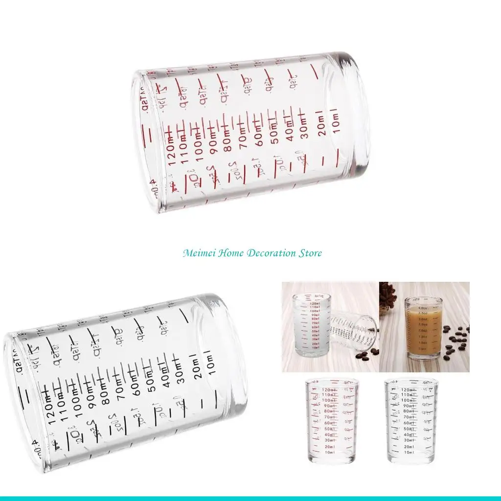 

H7BF Precise Measuring Glass Cup with 120ml Capacity for Balanced Recipe Preparation