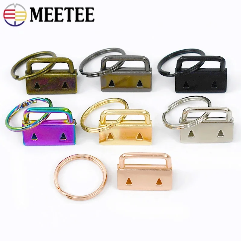 

Meetee 10Pcs 20/25/32mm Metal Tail Clip Buckle Keychain Webbing Belt End Lock Clasp Bag Strap Hanger Ring Hooks Accessories