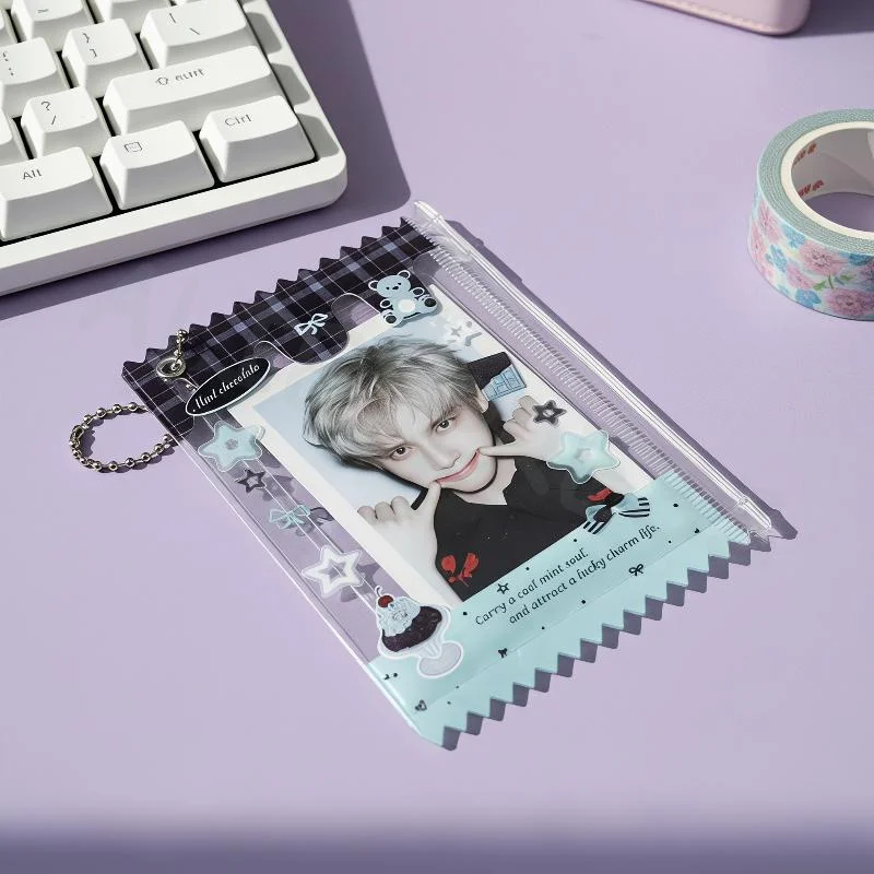 Clear PVC Zipper Photocard Holder Ideal Gift for Kpop Fans Transparent Pouch to Store Photo Cards & Various Badges