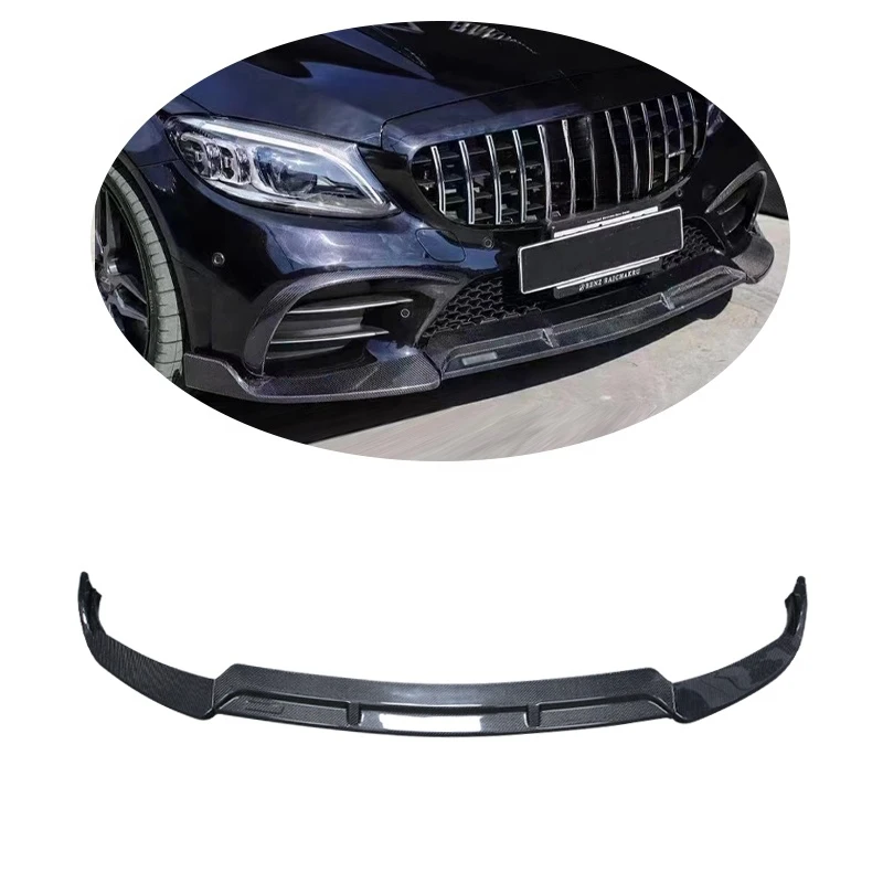 

Bb Style Carbon Fiber Front Bumper 3pcs Lip for W205 Sport C-class C200 C260 C300 2D/4D 2019-2022