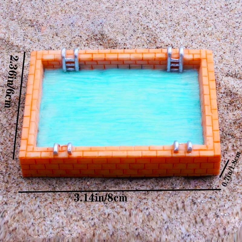 1 pz Mini casa delle bambole piscina statua in resina acquario paesaggio piastra di sabbia scena giocattolo in miniatura accessori per la decorazione della casa delle bambole