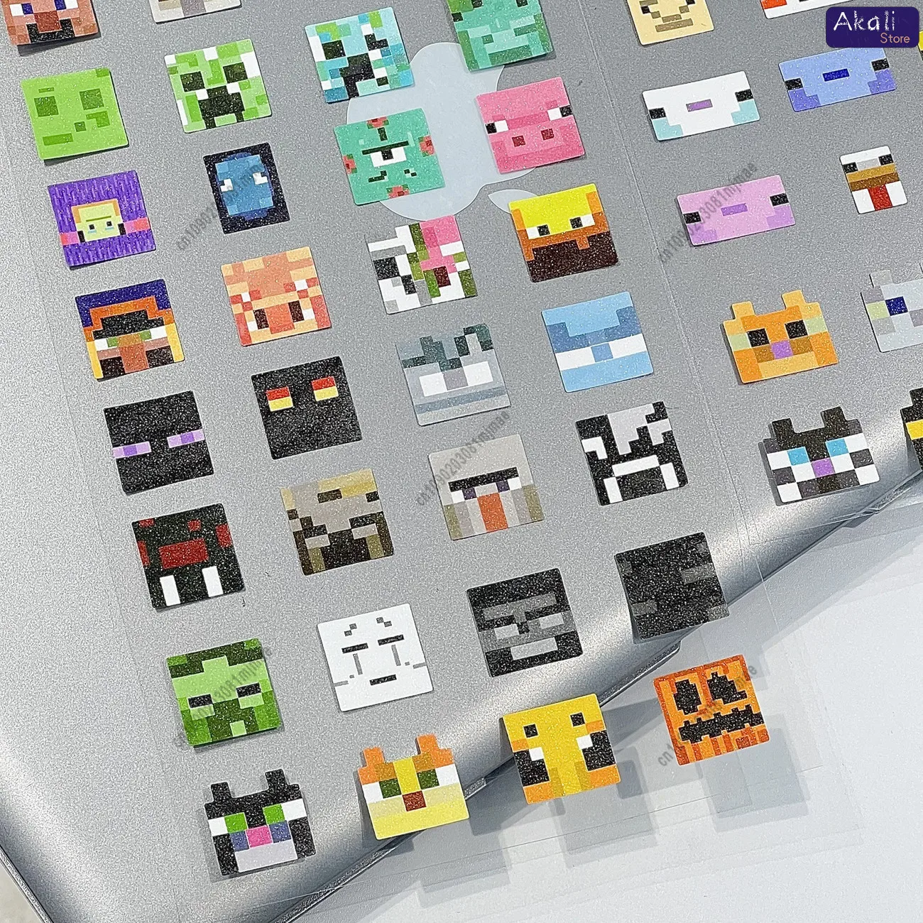 مجموعة ملصقات لامعة على شكل بكسل، ملصقات زخرفية لطيفة يمكنك صنعها بنفسك لأجهزة الكمبيوتر المحمول والهاتف المحمول وسجل القصاصات ومستلزمات الحرف اليدوية للأطفال