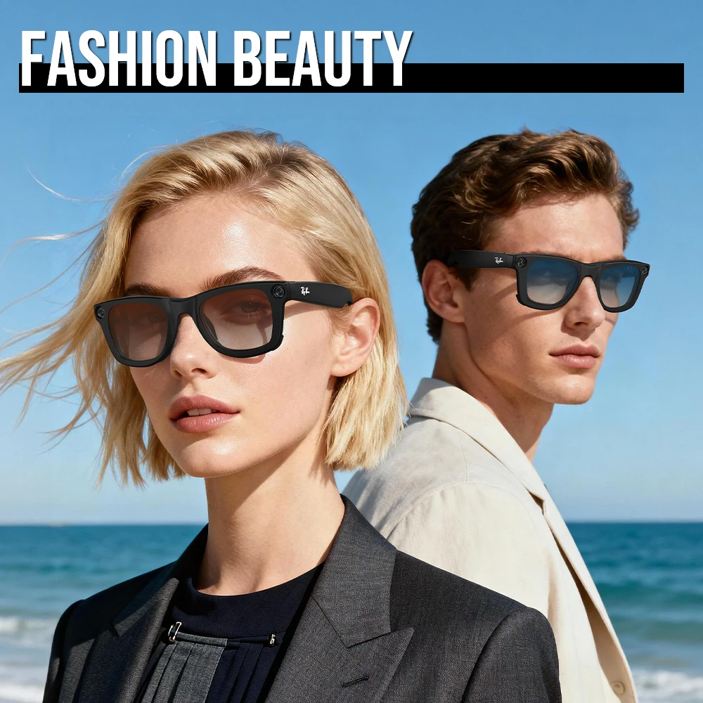 Hibloks مشبك لامع لـ Ray-Ban Meta Wayfarer RW4006/RW4012 (الجيل 2) مقاس M 50-22 نظارات ذكية مشبك متدرج عدسات النظارات الشمسية