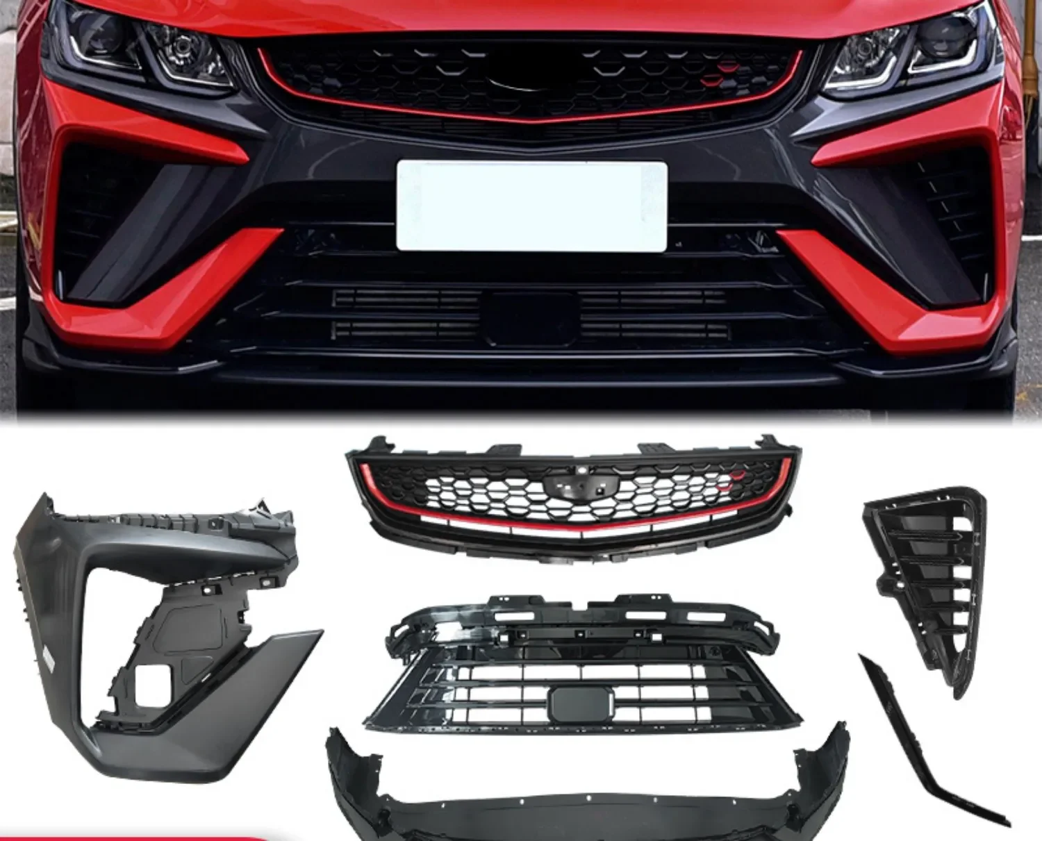 Car Front Bumper Body Kit Racing grille grill fog lamp cover frame for Geely Coolray proton X50