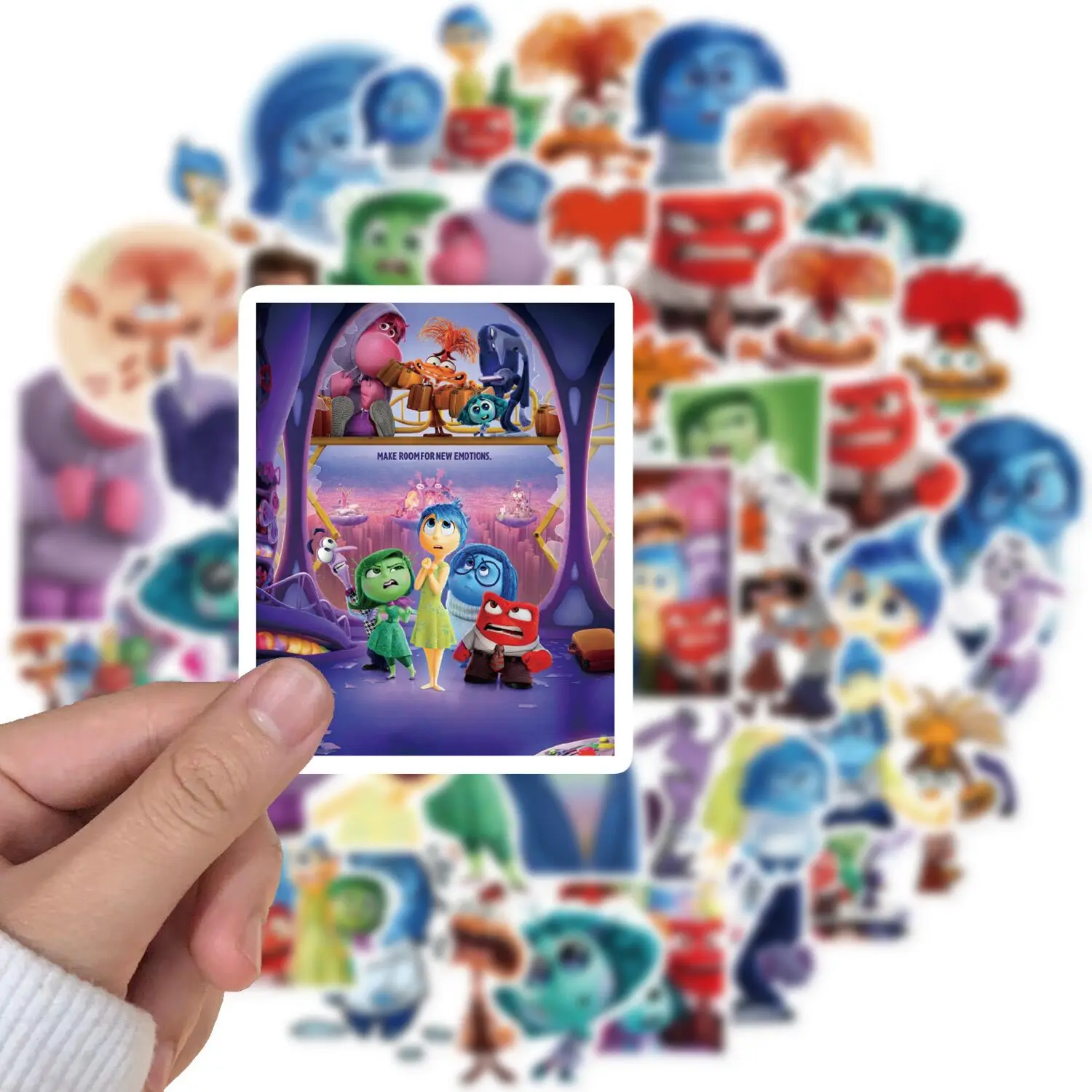 Disney Movie Inside Out Graffiti Adesivos, Brinquedo Decalque Impermeável, Decoração dos desenhos animados, Skate, Laptop, Notebook, Bagagem, 10 Pcs, 50Pcs