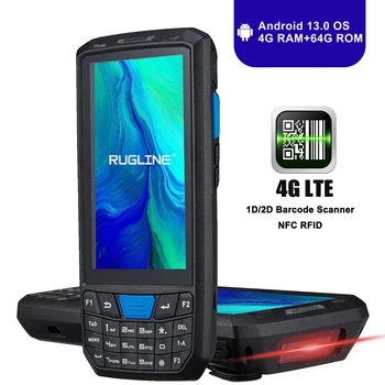 견고한 휴대용 PDA 안드로이드 13 OS 4G + 64G 1D 2D 바코드 스캐너, 4G LTE IP66 데이터 수집기 터미널 T80U, 4.5 인치 