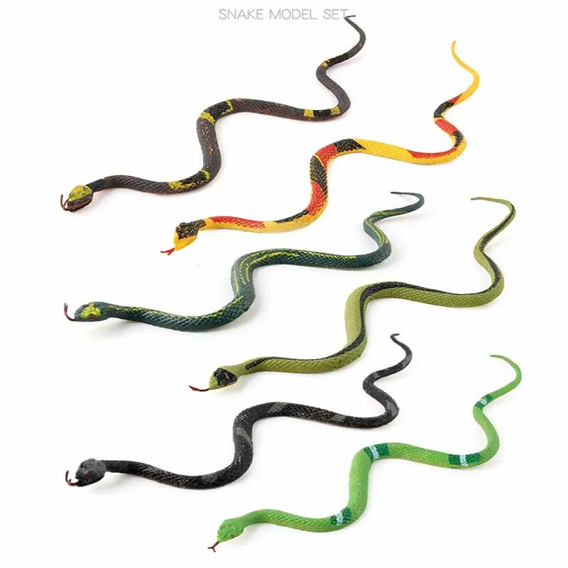 Simulation Wild Animals Snake Toy Model April Fool's Day Prank Scare Spoof Reptile Cobra Rattlesnake Toy Set Kids Cognitive Toys