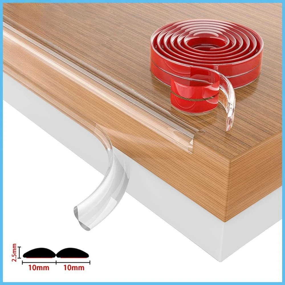 

5M PVC10*2.5mm self-adhesive anti-collision strip edge protection transparent soft corner protector baby protective furniture