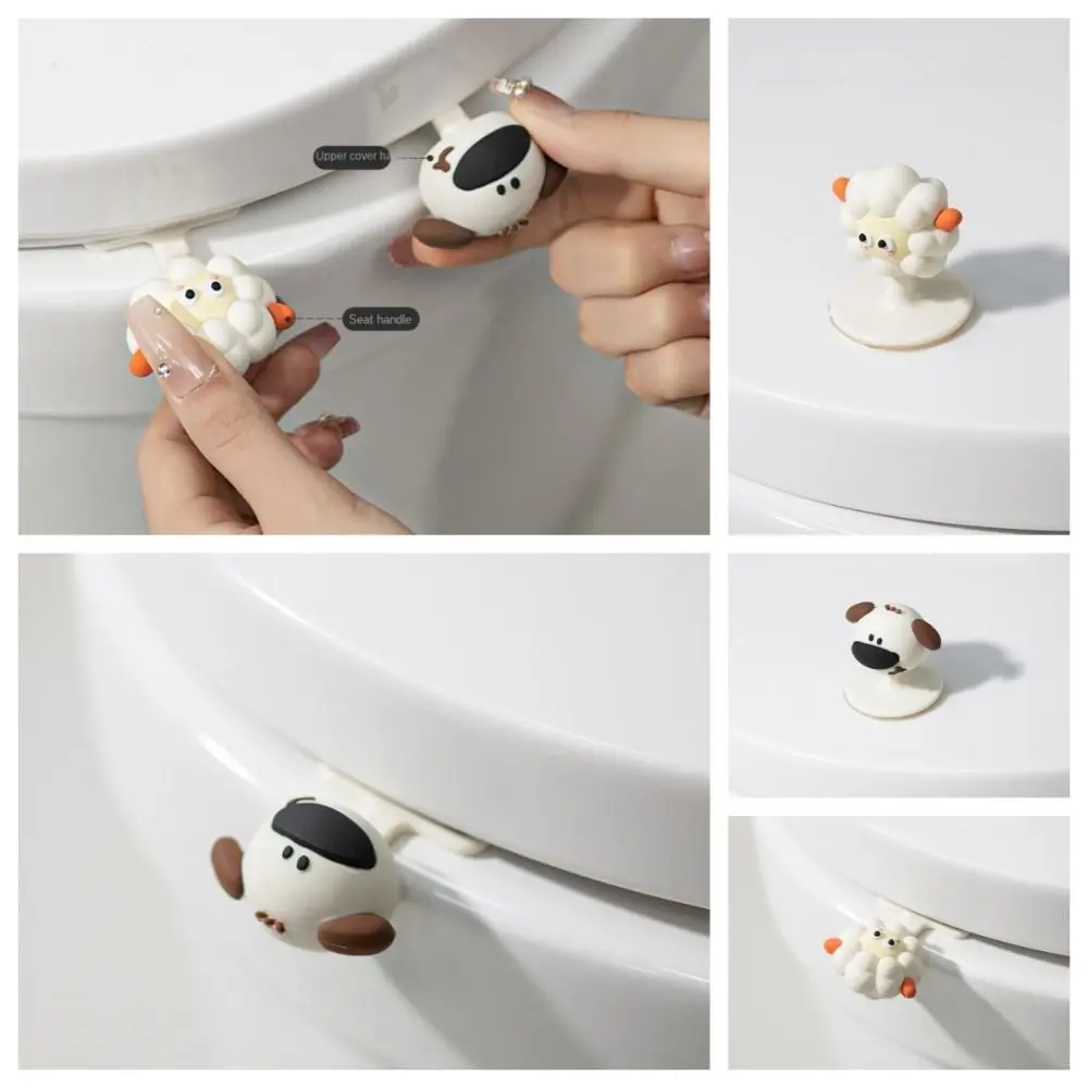 Cartoon Animals Cartoon Toilet Lid Lifter Anti-dirty Self-Adhesive Toilet Seat Handle Non-slip Animal Shape