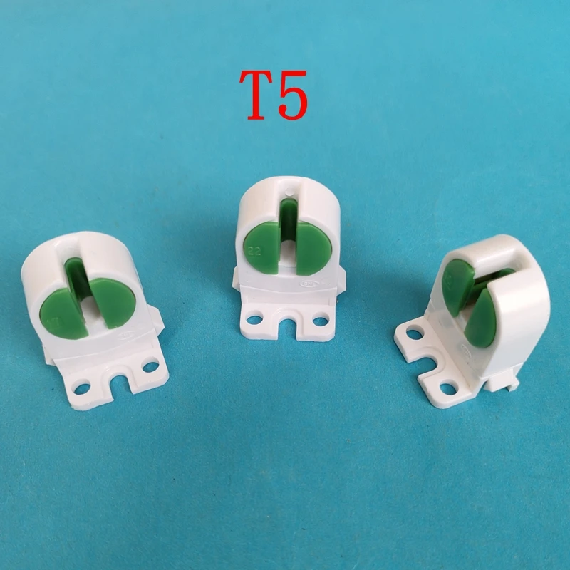 

10 шт. T5/G5 держатель лампы с двойным отверстием старение T4 T5 трубка осветительный держатель лампы светодиодный держатель люминесцентной лампы