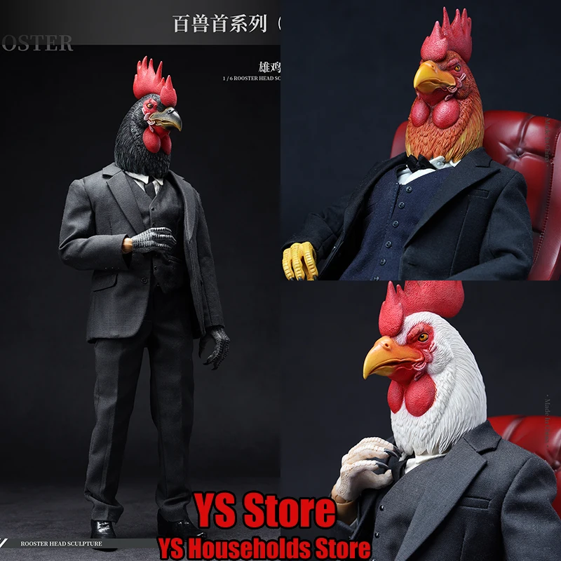 

Mostoys MS2401 1/6 Black Red White Rooster Head Sculpture Replacable Claw Model Type Upper Chest Body Toy For 12" Action Figure