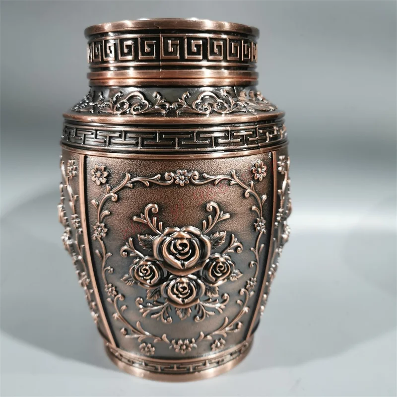 

Rose pattern Tea cans, Exquisite ancient style Bronze ornaments